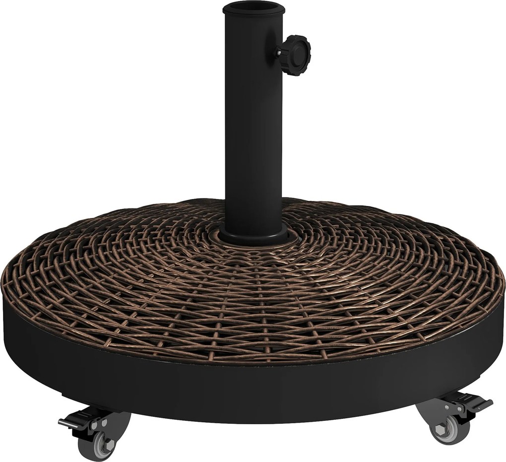 Outsunny Napernyő Talapzat Tartó 22,7 kg (50 lbs) 4 Kerekekkel - Ø 52 x 41H cm - Bronz | Aosom