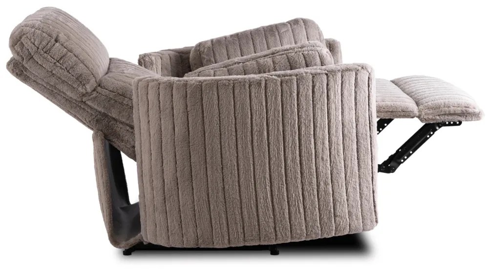 Fotel Rozkładany RAUL Szary Tkanina Pluszowa