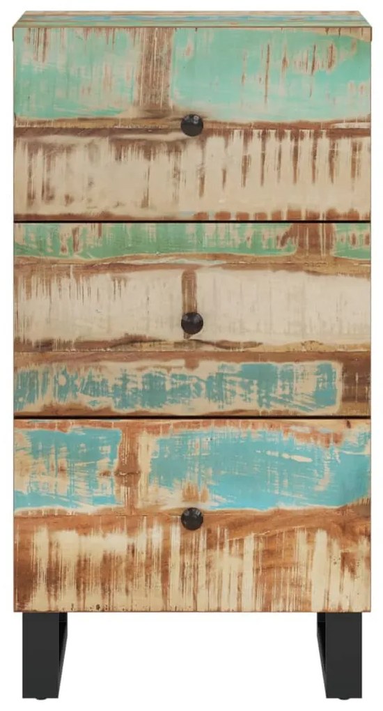 újrahasznosított fa tálalószekrény 3 fiókkal 40x33,5x75 cm