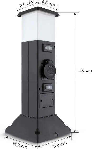 Brilagi - Kültéri lámpa 2 db SCHUKO aljzattal 1xE14/15W/230V IP44 fekete