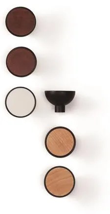 Fogas Viefe BOL gomb, fém + fa, matt fekete + mahagóni EI