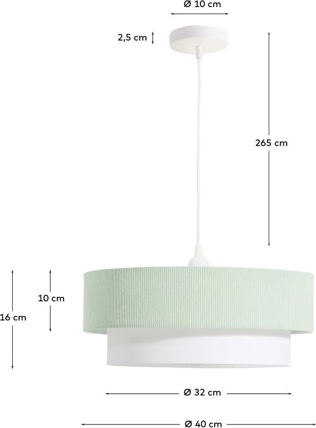 Fehér-türkiz gyerek lámpa textil búrával Bianella – Kave Home