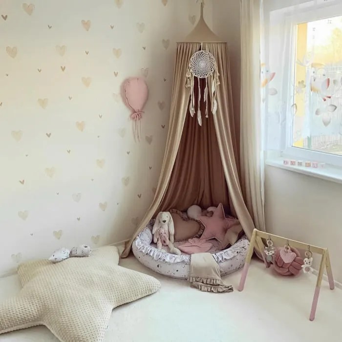 INSPIO Szívecskés akvarell falmatrica gyerekszobába