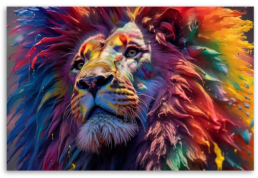 Gario Vászonkép Oroszlán színekkel Méret: 90 x 60 cm