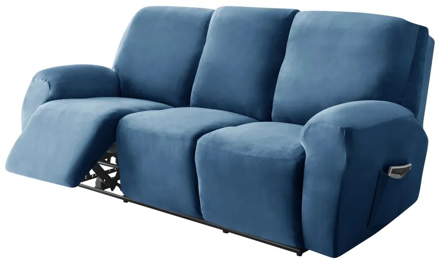 Relax Fotel Huzat (bársonyos, 3 üléses, kék, rugalmas)