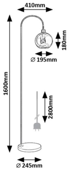 Rabalux 74025 - Állólámpa RICARDO 1xE27/40W/230V