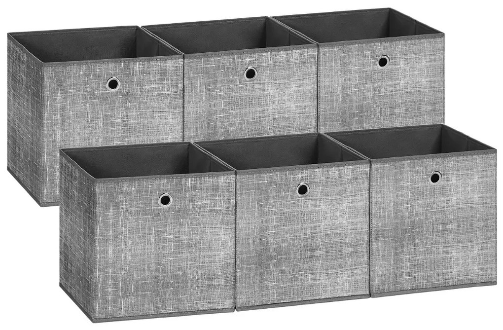 GARY tárolódoboz, 6 db, 30x30x30cm, szürke SongmicsHome