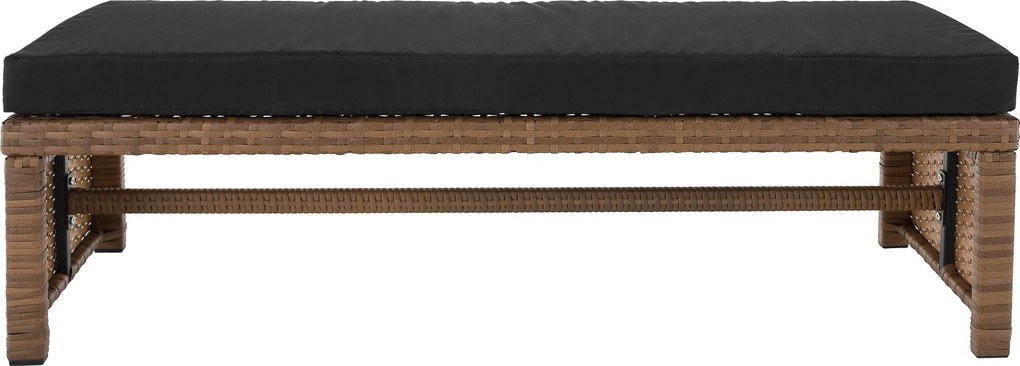 Kerti rattan szett, világosbarna/fekete, MADUL
