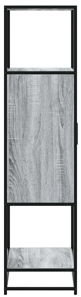 Highboard szürke sonoma 68x35x139 cm gépelt fa és fém