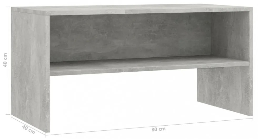 szürke szerelt fa TV-szekrény 80 x 40 x 40 cm