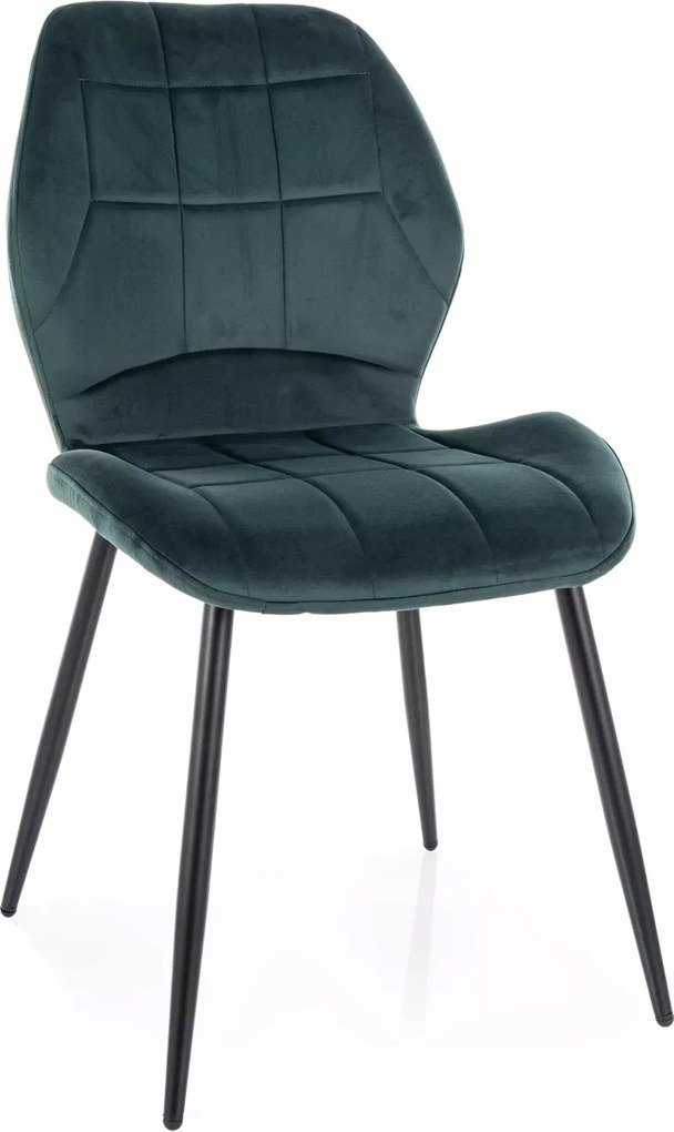 Jake Velvet szék fém váz fekete bársony szövet zöld bluvel 78
