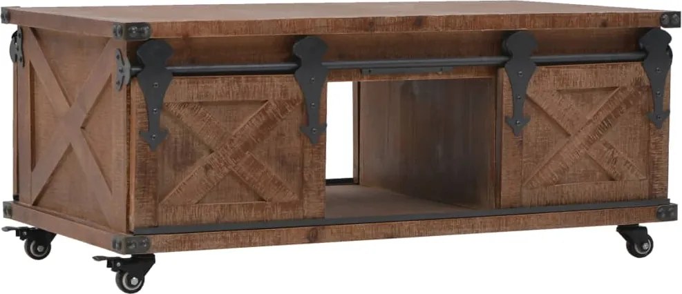 vidaXL barna tömör fenyő dohányzóasztal 91 x 51 x 38 cm