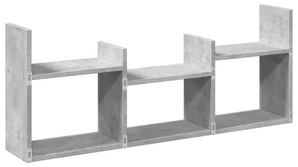 betonszürke szerelt fa faliszekrény 100 x 18 x 40 cm