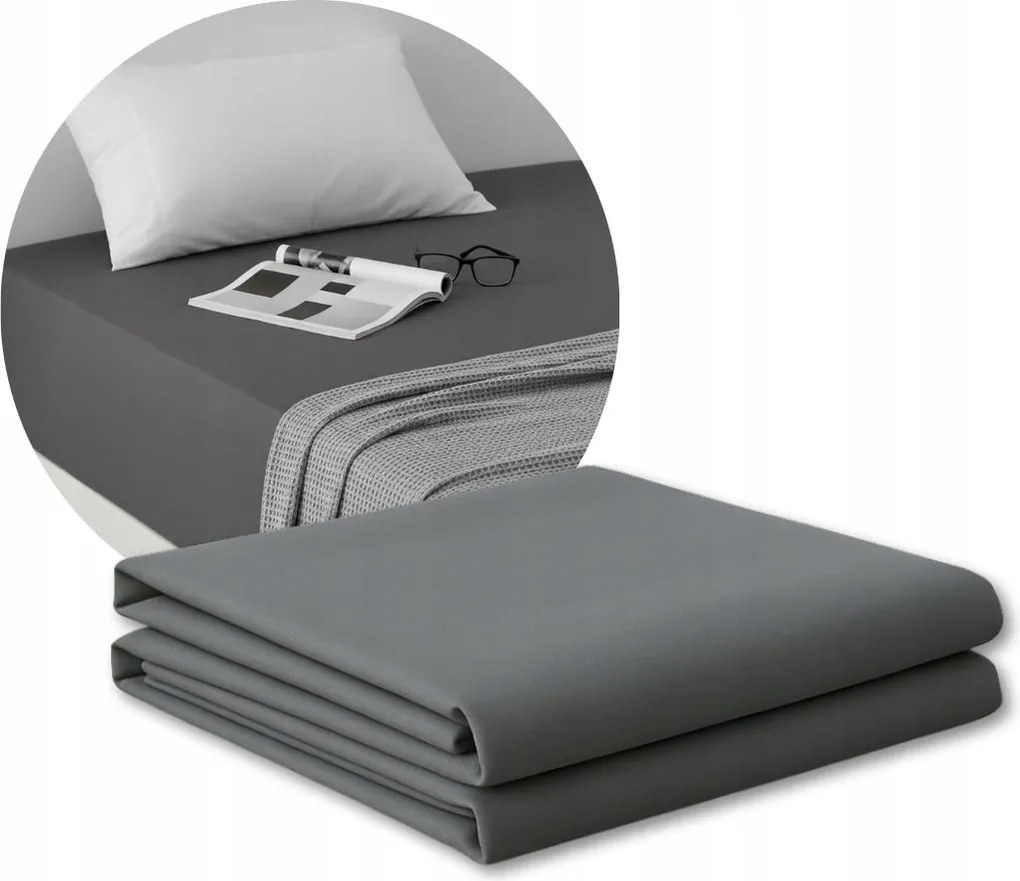 Lepedő 180x200 Grafit Jersey gumis 200x180 Fiki Matrac Lengyel