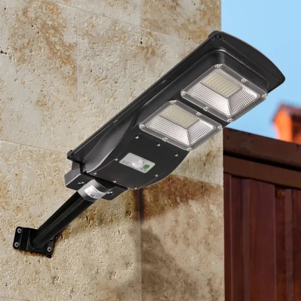 LED napelemes utcai lámpa szenzorral STREET 2xLED/6W/3,2V IP65 + DO