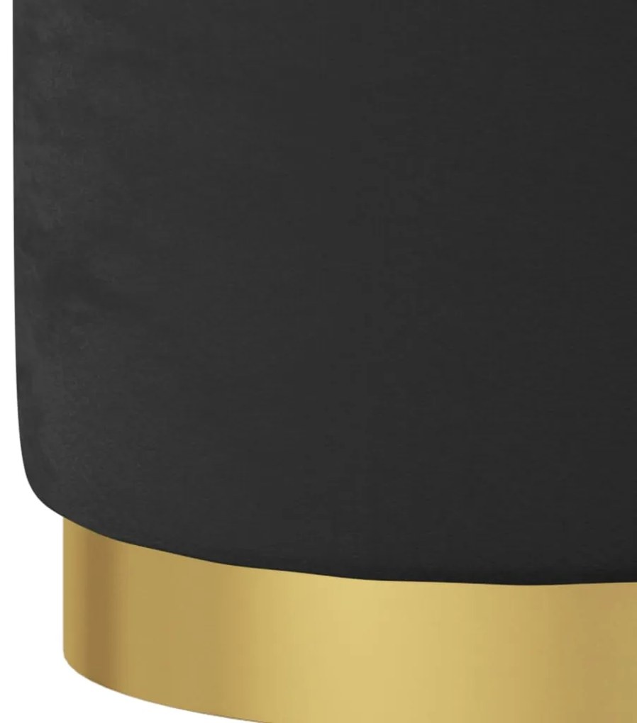 fekete kerek bársonyülőke tárolóval 31 x 37 cm