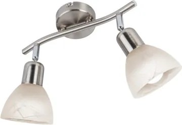 Globo 818902016X Fali lámpa, fém nikkel matt, üveg, forgatható, HxSzxM: 100x250x168mm, 2x E14 LED 5W 230V izzókal, 430lm kimenet, 3000K