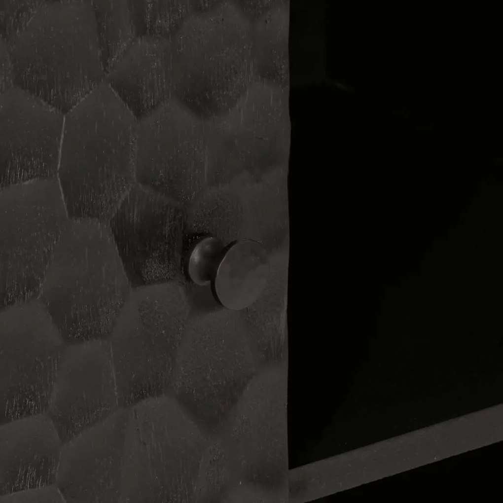 fekete tömör mangófa tálalószekrény 90 x 33 x 75 cm