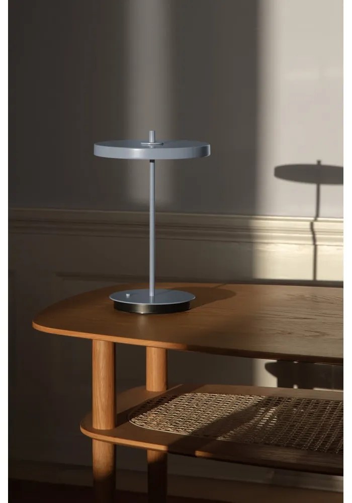 Világoskék fém LED asztali lámpa fém búrával (magasság 31 cm) Asteria Move – UMAGE