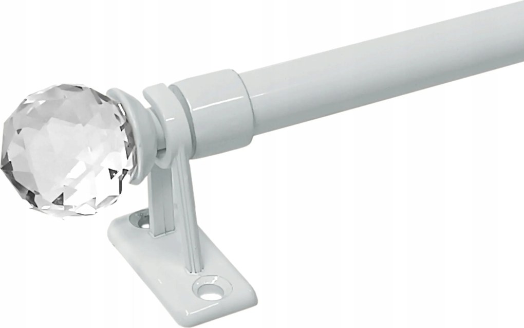 Mini Függönykarnis kristályokkal Globe 40 cm Szétnyitható 60 cm-ig Fehér