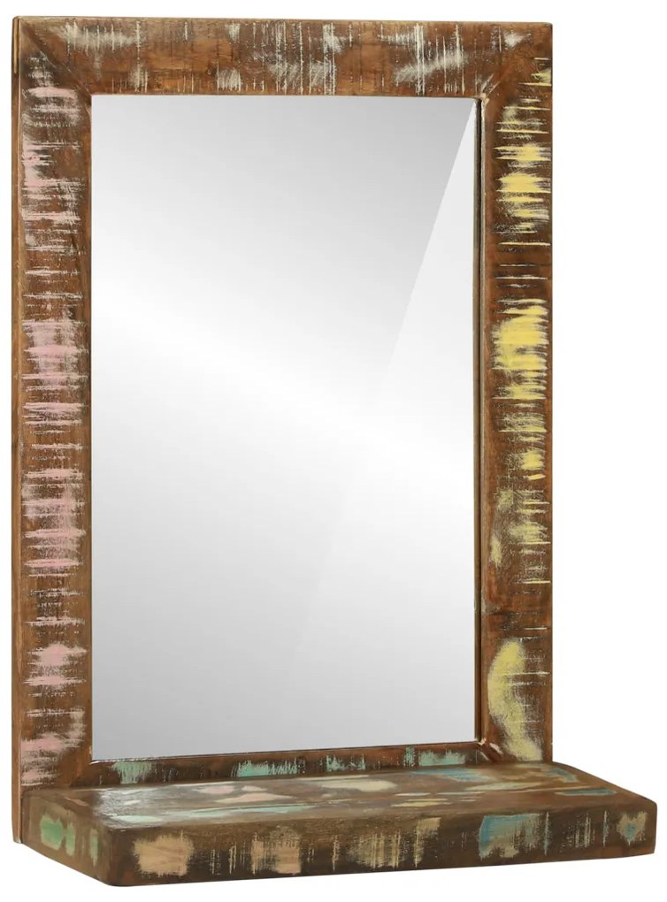 Fürdőszoba Tükör 50x22x70 cm Tömör Fa Újrahasznosított