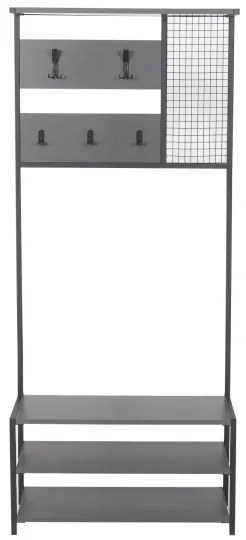 Előszoba fal NOMAD 182x78 cm fekete/antracit