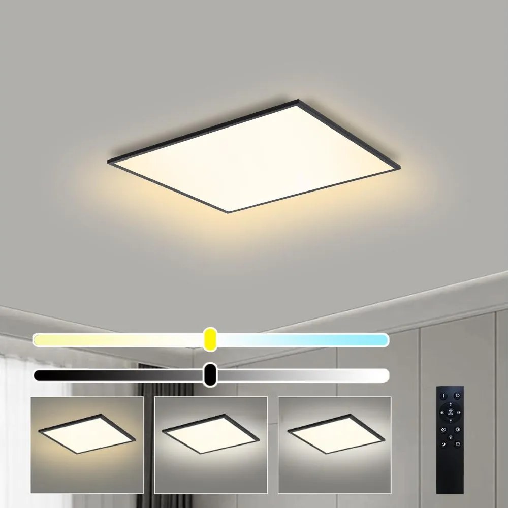 Brilagi - LED fényerőszabályozható lámpatest SLIMFRAME LED/36W/230V 45x45 cm fekete + távirányító