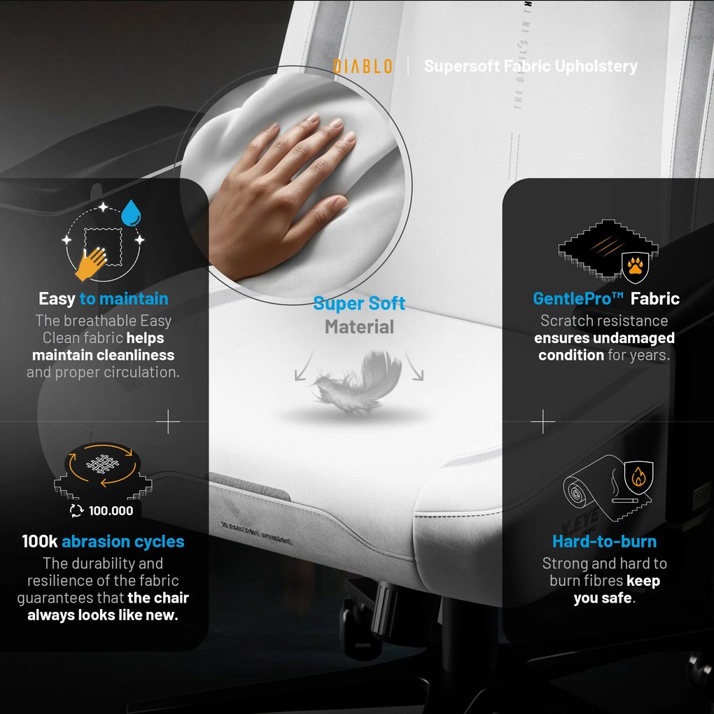 Fehér Gamer Szék Diablo X.Eye Prime Ghosted White