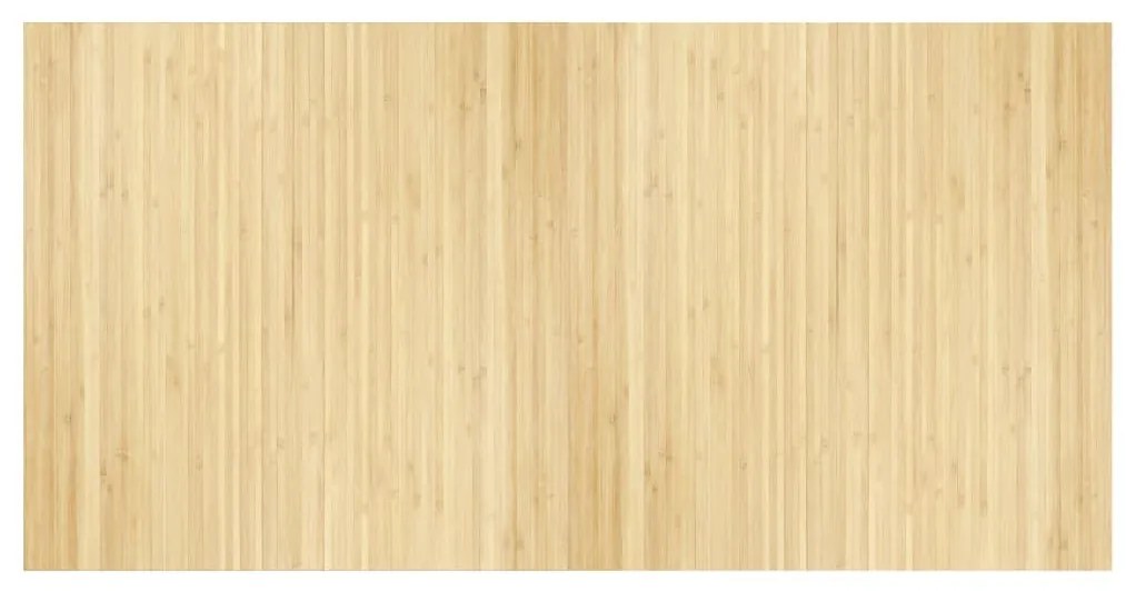 négyszögletű világos természetes bambusz szőnyeg 100 x 200 cm