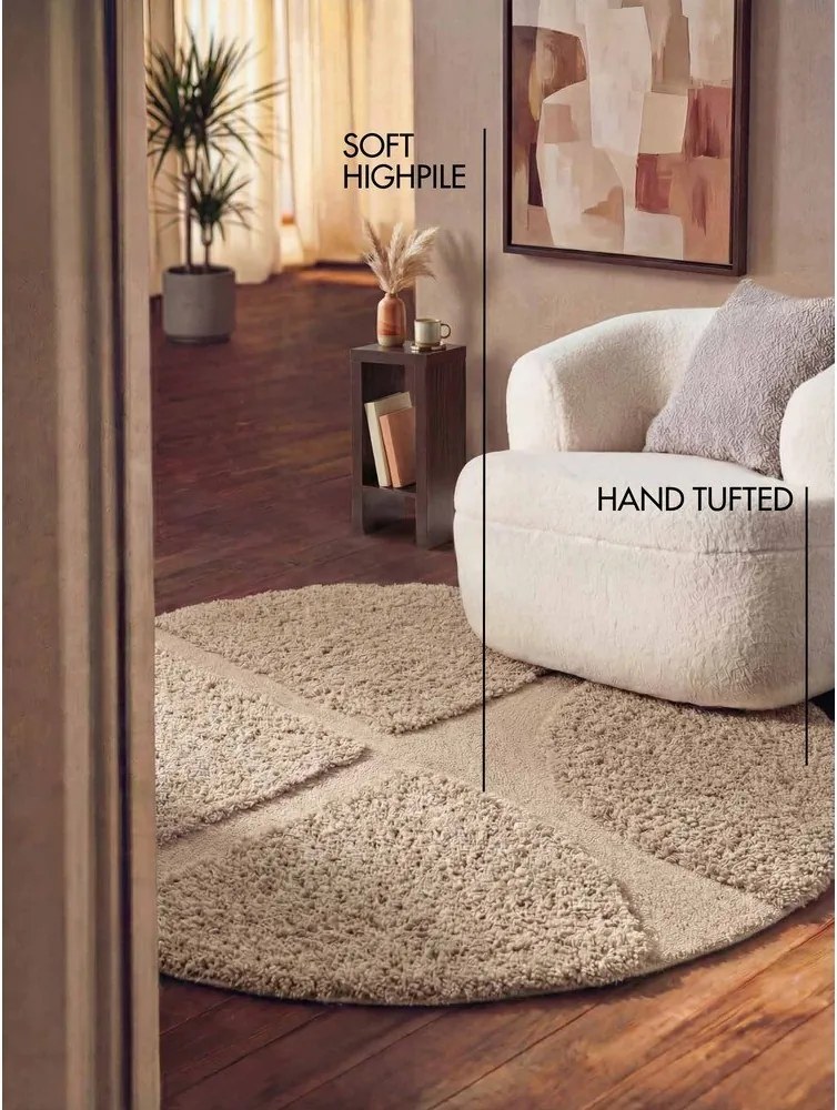 Bézs kézi szövésű kerek szőnyeg ø 160 cm Lambeth Jasper – Ted Baker