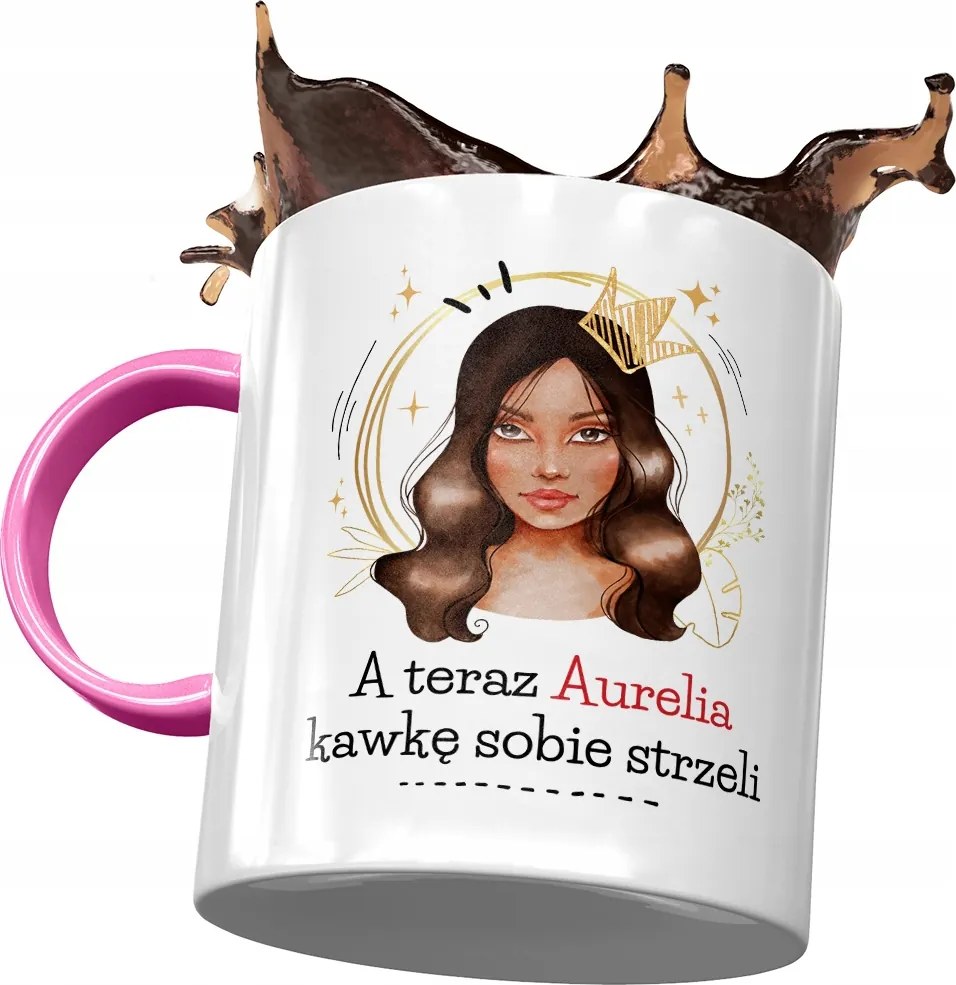 Rózsaszín Bögre Aurél Feleség Barátnő Ajándék Nyomtatott Fotóval