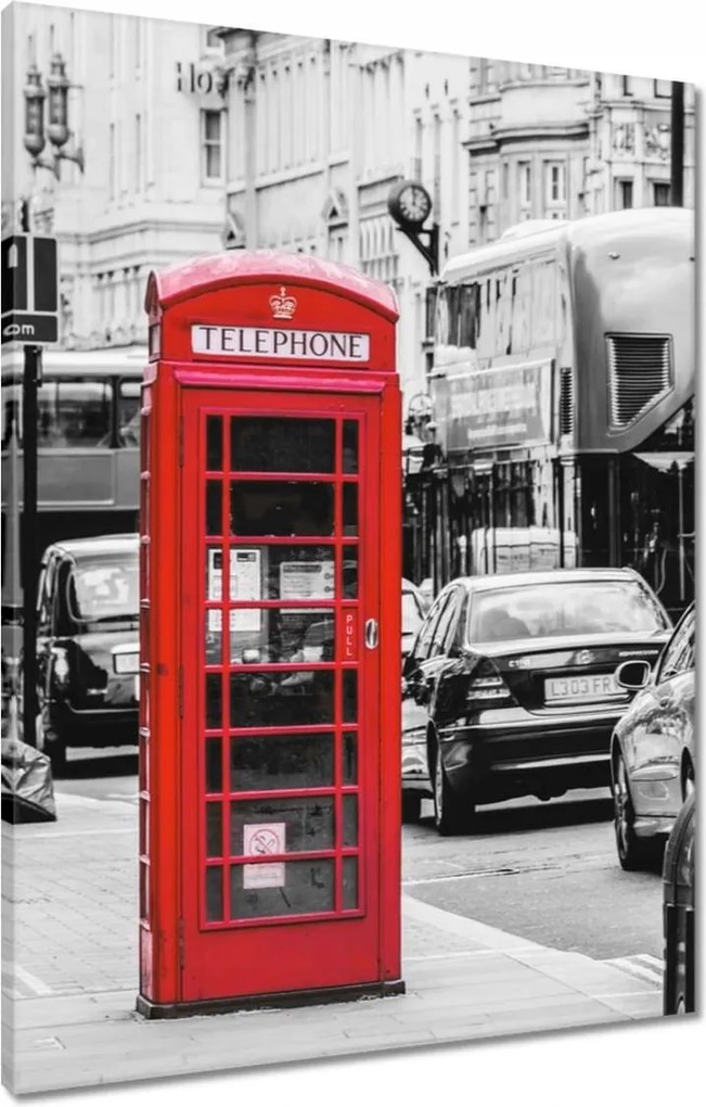 Vászonkép 60x80 Piros angol fülke