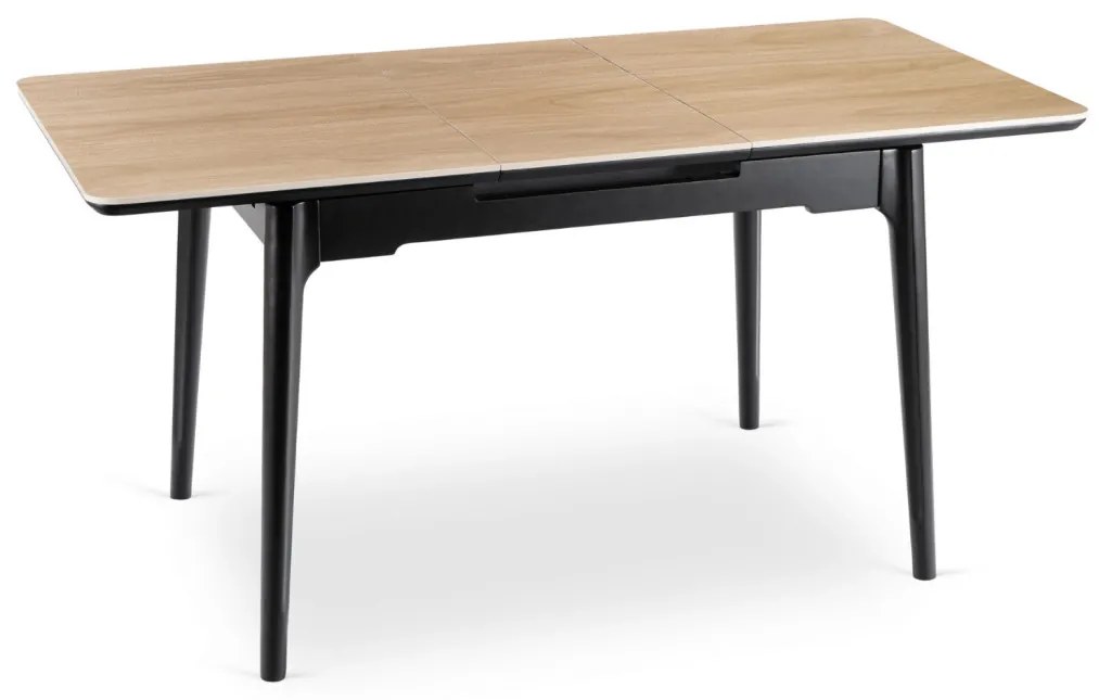 Kerámia Étkezőasztal Tölgy/Fekete Színben. SAMER 120–160 cm