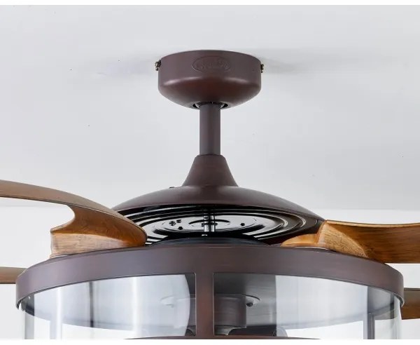 FANAWAY 212925 - LED mennyezeti ventilátor CLASSIC 3xE27/4W/230V barna + DO