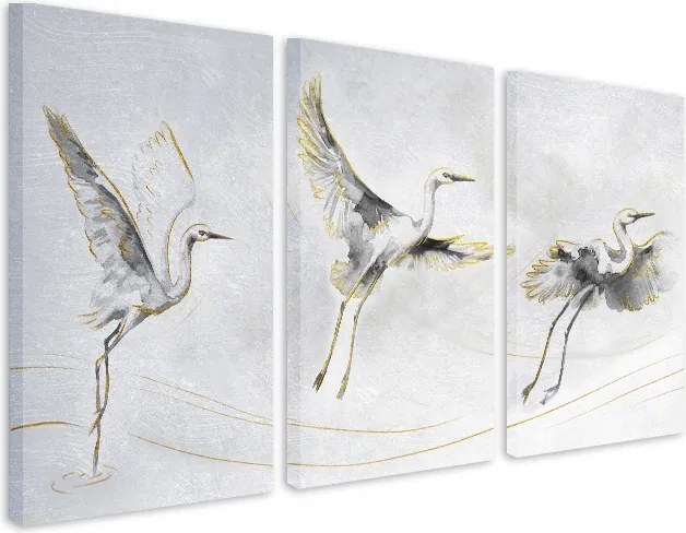 Hálószoba faliképek Fali dekoráció Daruk repülés közben Arany 90x180