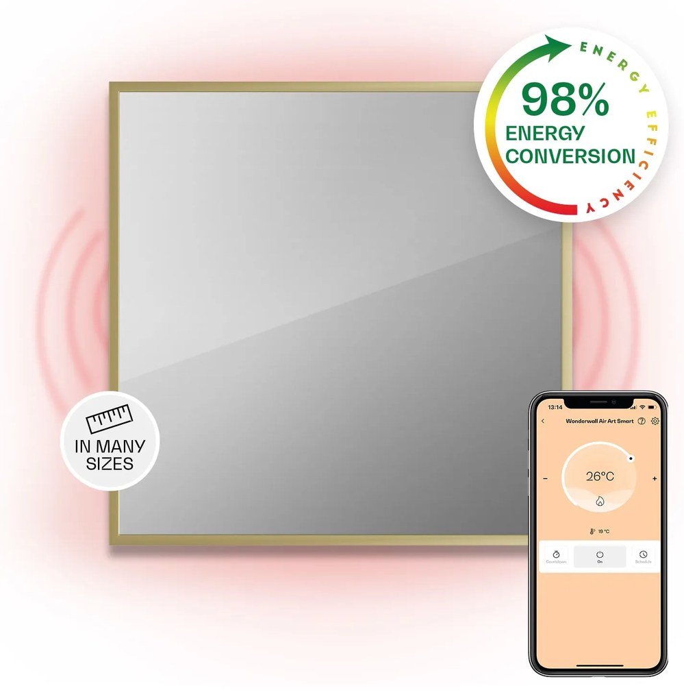 Klarstein La Palma 500 smart, infravörös hősugárzó 2 az 1-ben, 60 x 60 cm, 500 W, tükör elülső rész