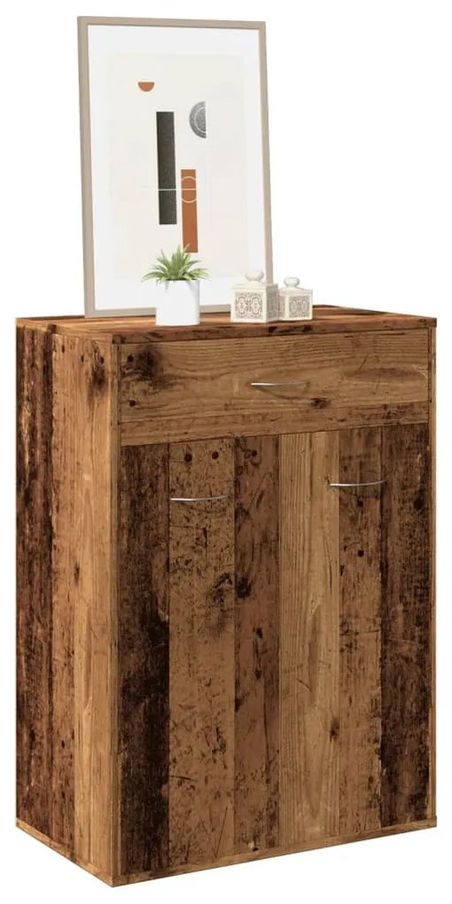 antik fa színű szerelt fa cipősszekrény 60 x 35 x 84 cm