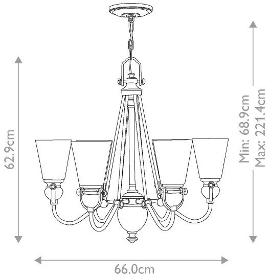 Hinkley HK-MAYFLOWER6 - Csillár láncon MAYFLOWER 6xE27/60W/230V