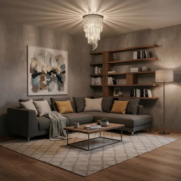 Ideal Lux-Kristály csillár CARLTON 8xE14/40W/230V átm. 40cm fényezett króm