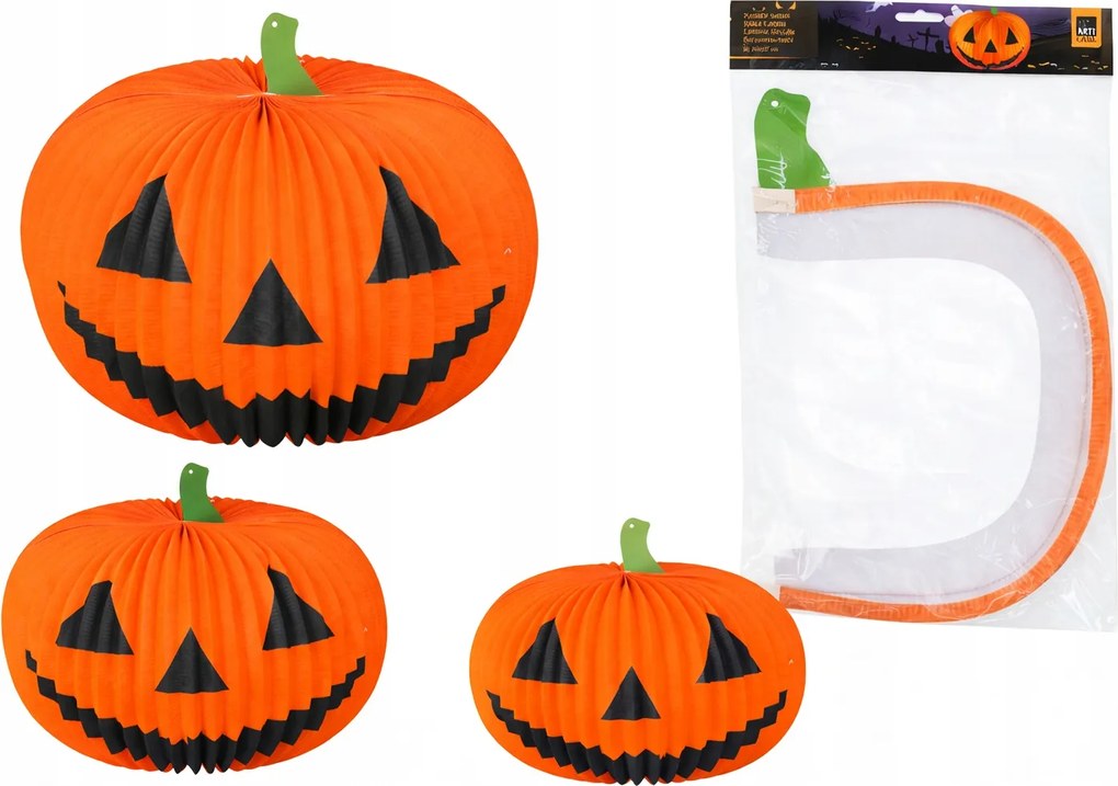 196. Papírlámpa Halloween tök 50 x 37 cm – Függő dekoráció