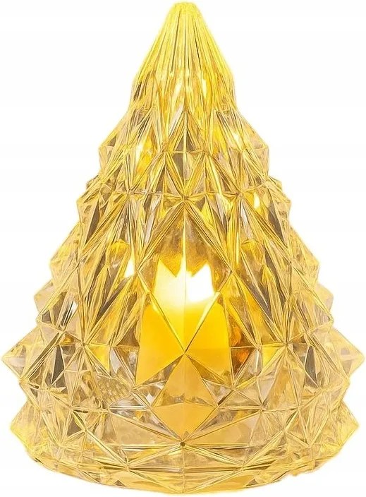 Led Karácsonyfa Lámpa Kristály 6 cm Meleg Fehér Elemes LR44 Lampion