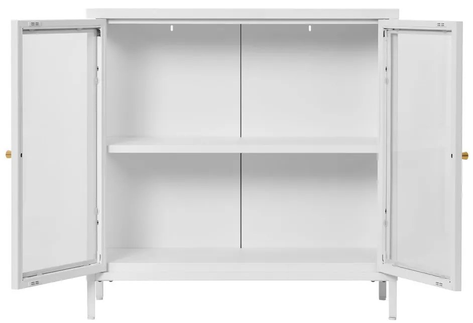 Dalby vitrines komód, 2 ajtó, acél, fehér 80x35x80 cm
