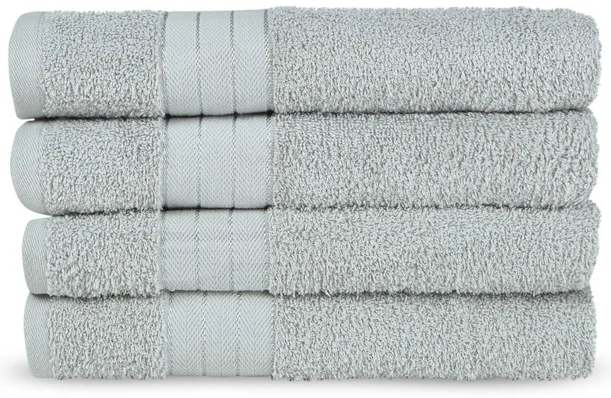 Világosszürke frottír pamut törölköző szett 4 db-os 50x100 cm – Good Morning