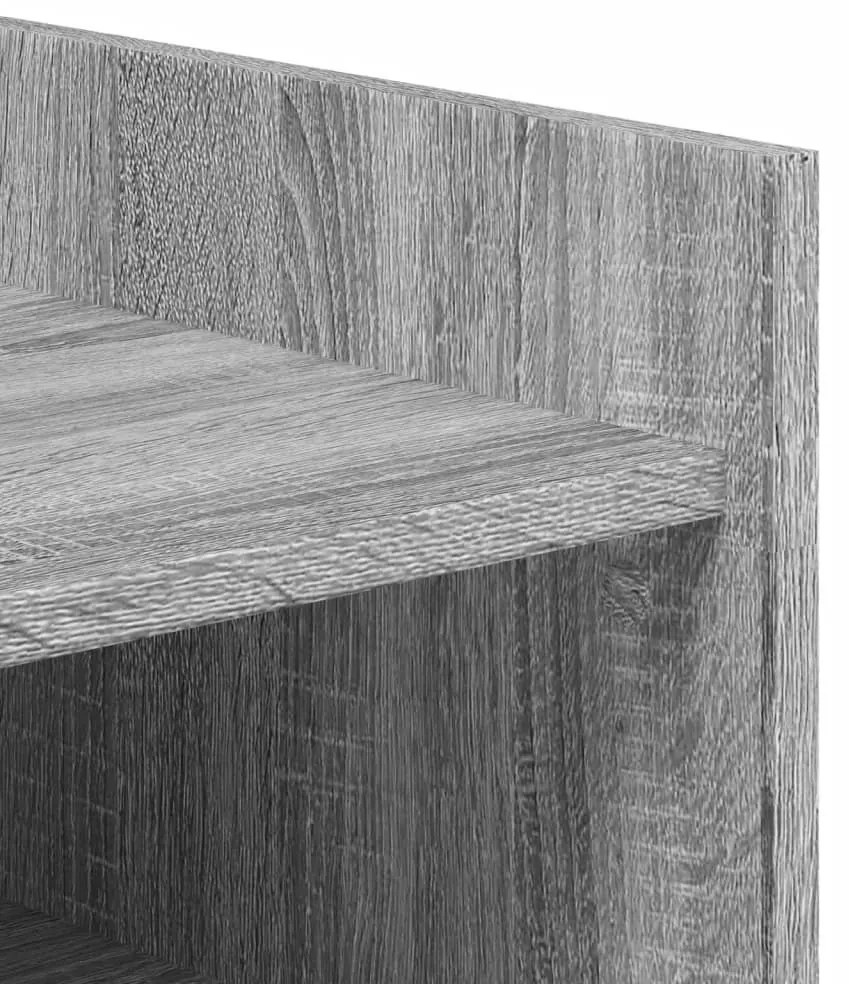 szürke sonoma színű szerelt fa cipőszekrény 74,5 x 37,5 x 100cm