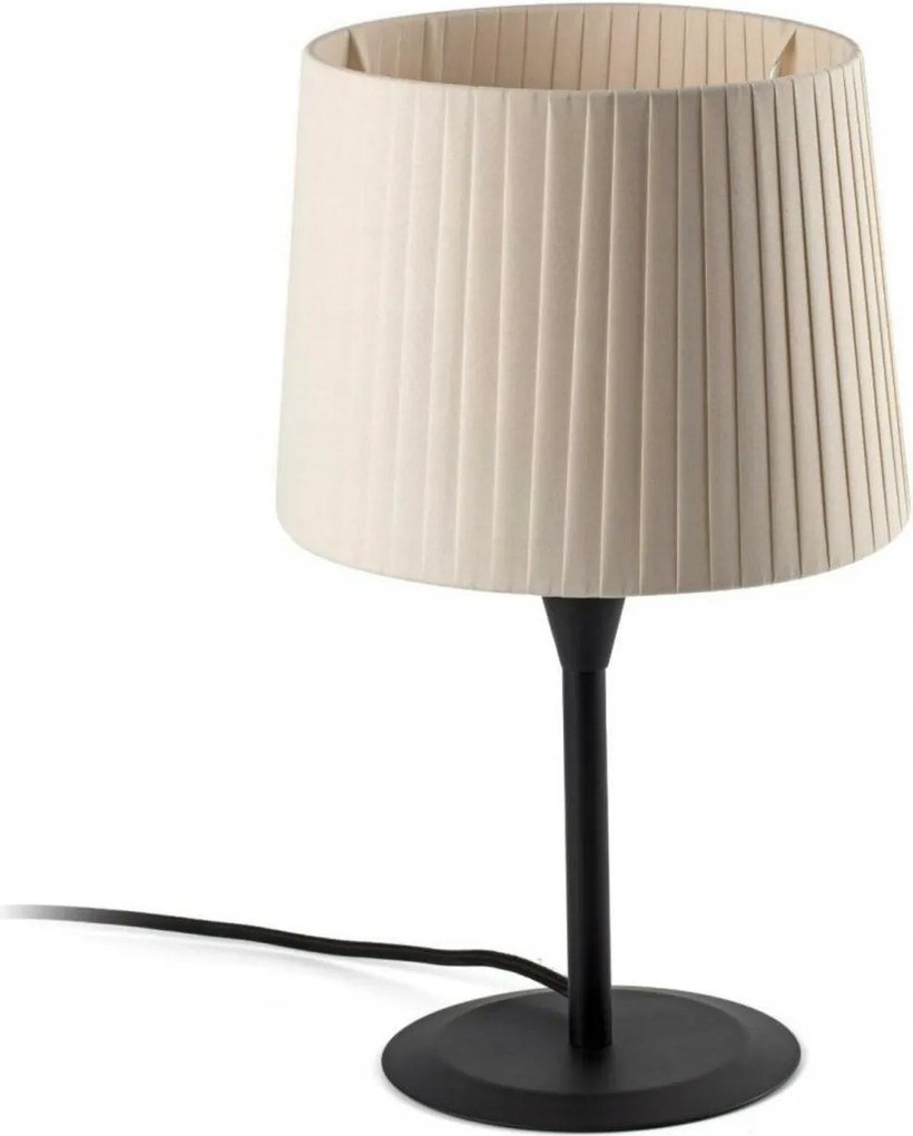 Faro Samba mini asztali lámpa fekete/bézs, textil ernyő, E27, 36 cm
