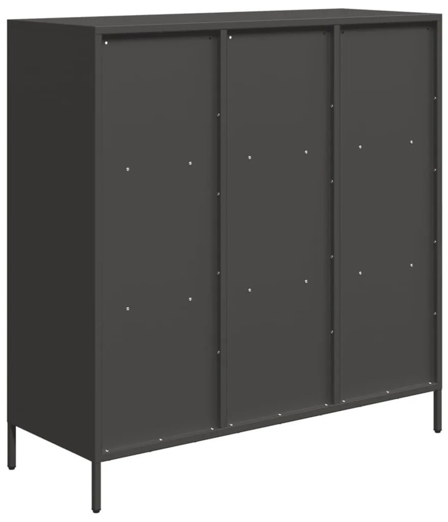 fekete acél magasszekrény 101,5 x 39 x 103,5 cm