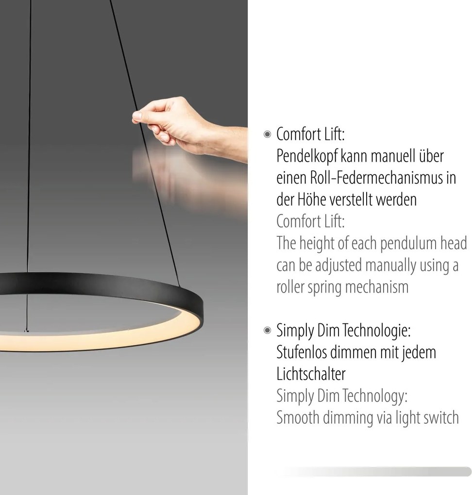 Paul Neuhaus modern függeszték hoop fekete pln2851-18