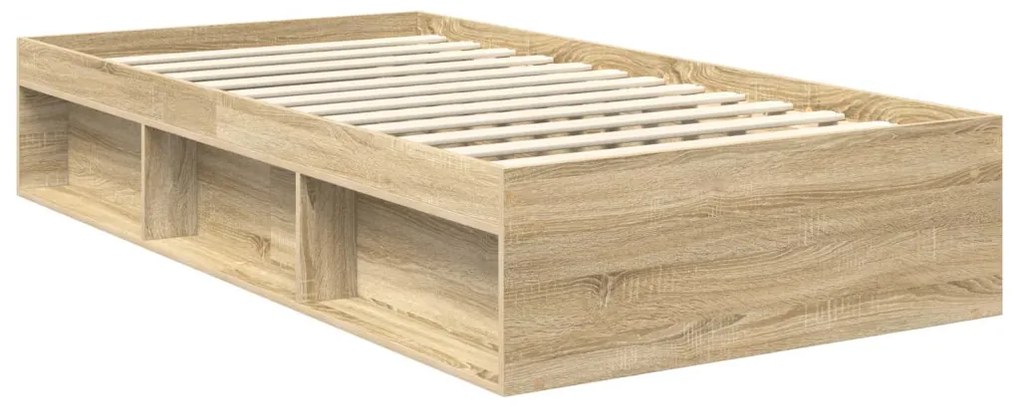 vidaXL Ágykeret fejtámlával Sonoma 100 x 200 cm Tömör fenyőfa