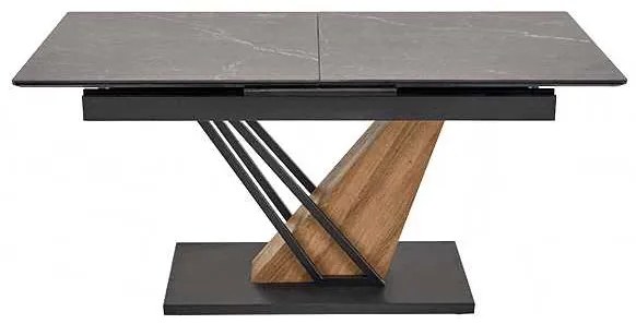 Sterzo étkezőasztal 140-180 x 90 cm, fekete / arany tölgy