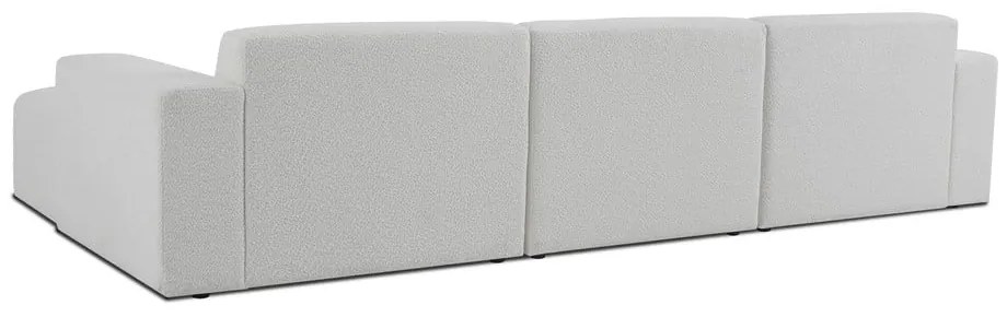 Fehér buklé sarokkanapé (jobb oldali) Roxy – Scandic